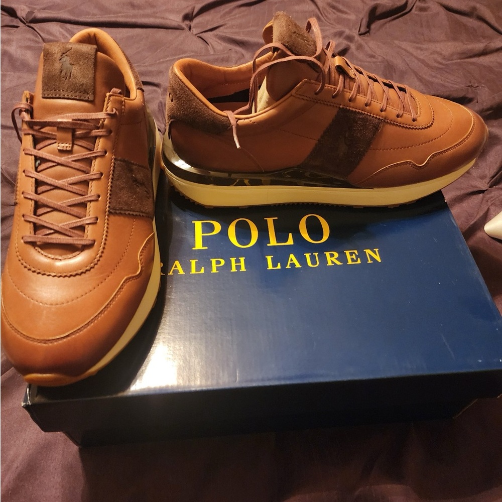 Brand New Real Leather Ralph Lauren Polo Shoes. Never Worn. Size 10